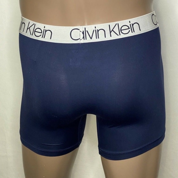 Calvin Klein Men's NP22140 Comfort Microfiber Boxer Briefs Blue/White NWOT - Picture 2 of 2